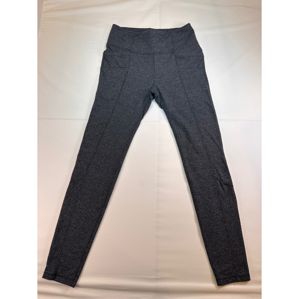 Athleta Womens Grey Herringbone High Rise Leggings Back Pockets Size S